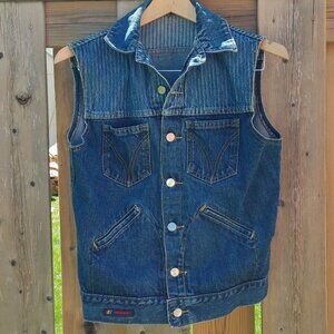 VINTAGE RAINBOW Jeanswear Denim Sleeveless Vest Women's Size Small